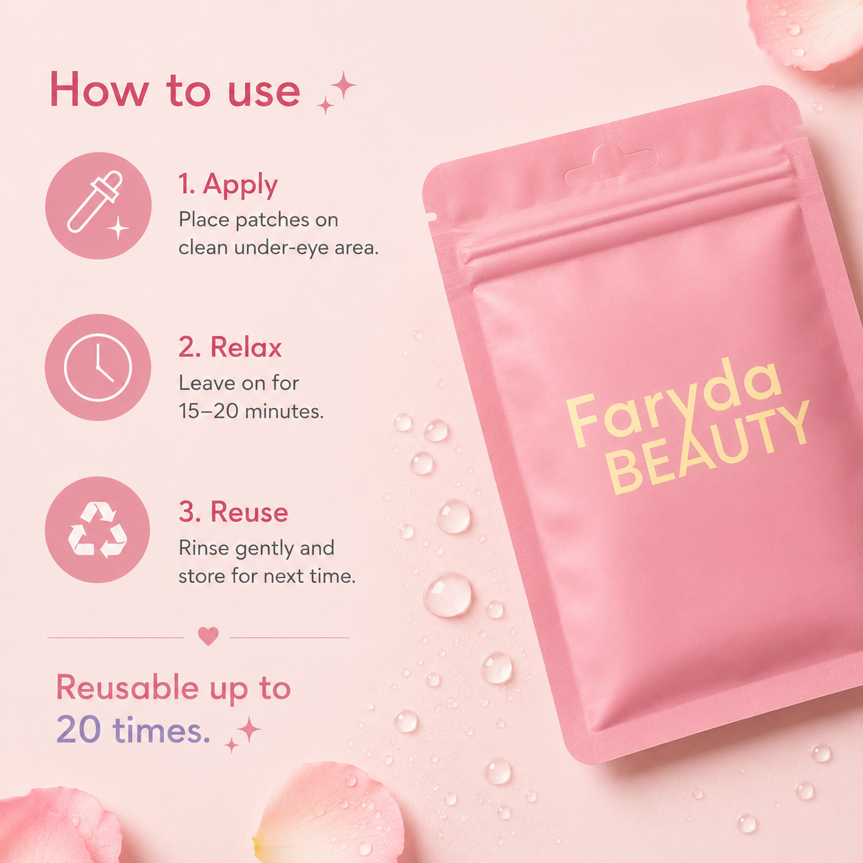 Faryda Beauty reusable silicone eye patches – sustainable beauty tool