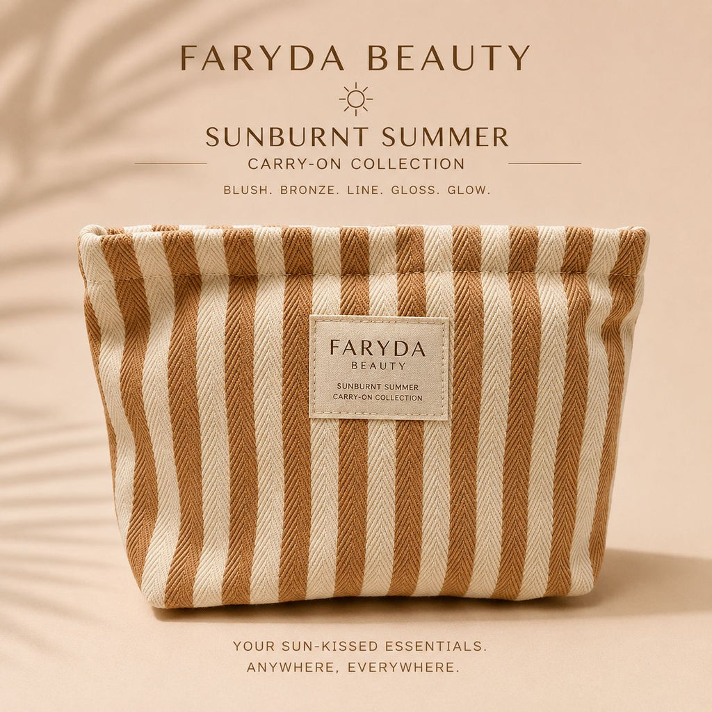 Sunburnt Summer carry-on beauty set by Faryda Beauty – travel makeup kit